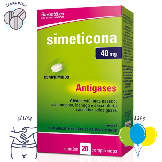 Simeticona 40 mg com 20 comprimidos Biossintética